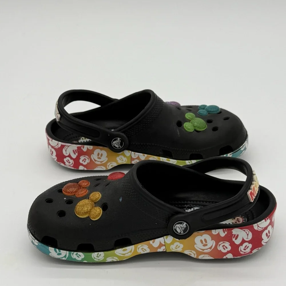 Crocs Classic Disney Mickey Mouse Rainbow Celebration Clogs Size 3